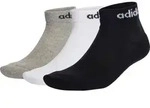 adidas Linear Ankle Socks Cushioned Socks 3 Pair Pack medium grey heather-white-black