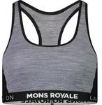 Mons Royale Womens Sierra Merino Sports Bra grey heather / black (673) XS