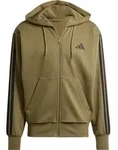 adidas Essentials Three Stripes Fleece Hoodie olive strata-black (AETE) S