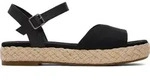 Toms Abby black slubby woven/leather 36.5