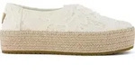 Toms Valencia Lace UP natural floral crochet 38