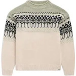 Bergans Steiro Knitted Wool Jumper creme/light green mud/dark navy (25851) XS