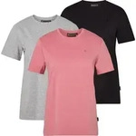 Pinewood 3-Pack Women T-shirt grey melange/d.pink/black (473) XL