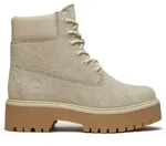 Timberland Womens 6 Inch Lace UP Boot lt beige suede 5.5 Wide Fit