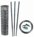 50m Wildzaun Forstzaun Weidezaun Knotengeflecht 100/8/15+ Pfosten + Spanndraht