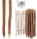 5m Komplett Set Staketenzaun 90cm hoch Lattenabstand 4-6cm mit 5 Holzpfosten...