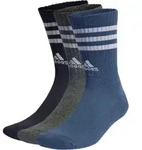 adidas 3-Streifen Cushioned Crew Socken 3er-Pack - navy/grau/blau