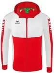 Erima Six Wings Trainingsjacke mit Kapuze Herren - rot/wei&szlig; - L