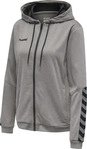 Hummel 204939-2006, hummel hmlAuthentic Poly Zip Hoodie Damen - grey melange - XS
