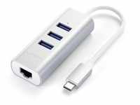 Satechi Type-C 2-in-1 3 Port USB 3.0 Hub & Ethernet Silber USB-C