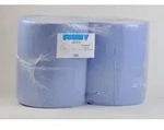 2 Putztuchrollen Industrie 3-lagig 500 Blatt 36 x 36cm Putzpapier blau verklebt