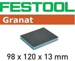 6x FESTOOL Schleifschwamm Granat 98 x120 x 13mm P60