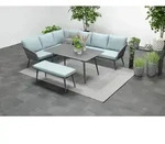 Garden Impressions DAVIS Rope Alu Lounge Set Gartenm&ouml;bel Sitzgruppe grau links