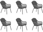Garden Impressions TRITON 6er-Set Rope Alu Loungesessel Gartenstuhl grau