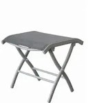 Gardissimo WINDSOR Hocker mit Textilenbezug Fu&szlig;ablage silber/mix-silber