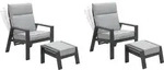 Garden Impressions MAX Relax Sessel Diningsessel Liege mit Hocker- anthrazit