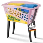 Gardissimo W&auml;schekorb W&auml;schesammler mit klappbaren Beinen 50L rosa