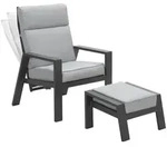 Garden Impressions MAX Relax Sessel Diningsessel Liege mit Hocker- anthrazit