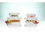 Click`n Store Click`n Store Frischhaltedosen Glas Set Gefrierdosen BPA frei