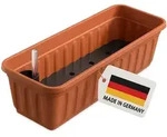 Alpfa Blumenkasten mit Wasserspeicher Balkonkasten 60cm - 100cm terracotta 100 cm