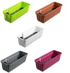 Alpfa Blumenkasten mit Wasserspeicher Balkonkasten 60cm - 100cm wei&szlig; 60 cm