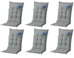 Madison 6x A046 Hochlehner Gartenstuhl Auflagen 120x50x8cm grau uni