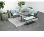 Garden Impressions DAVIS Rope Alu Lounge Set Gartenm&ouml;bel Sitzgruppe grau rechts