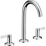 hansgrohe AXOR One 3-Loch Waschtischarmatur 170 mit Push-Open Ablaufgarnitur,