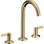 hansgrohe AXOR One 3-Loch Waschtischarmatur 170 mit Push-Open Ablaufgarnitur,