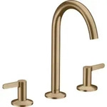 hansgrohe AXOR One 3-Loch Waschtischarmatur 170 mit Push-Open Ablaufgarnitur,