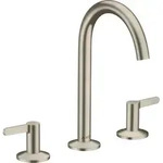 hansgrohe AXOR One 3-Loch Waschtischarmatur 170 mit Push-Open Ablaufgarnitur,