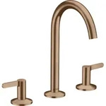 hansgrohe AXOR One 3-Loch Waschtischarmatur 170 mit Push-Open Ablaufgarnitur,