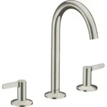 hansgrohe AXOR One 3-Loch Waschtischarmatur 170 mit Push-Open Ablaufgarnitur,