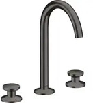 hansgrohe AXOR One 3-Loch Waschtischarmatur Select 170 mit Push-Open Ablaufgarnitur,