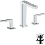 hansgrohe Tecturis E Waschtischarmatur 150, 3-Loch, mit Push-Open Ablaufgarnitur,