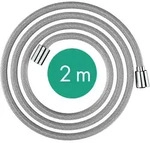 hansgrohe Designflex Textilbrauseschlauch, L&auml;nge 2000mm, 28230000, Farbe: Chrom