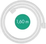 hansgrohe Designflex Textilbrauseschlauch, L&auml;nge 1600mm, 28260700, Farbe: Wei&szlig; Matt