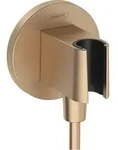 hansgrohe FixFit S Wandanschluss, mit Brausehalter, 26888140, Farbe: Brushed Bronze