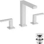 hansgrohe Tecturis E Waschtischarmatur 150, 3-Loch, mit Push-Open Ablaufgarnitur,