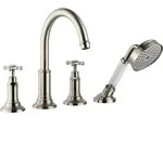 hansgrohe AXOR Montreux 4-Loch Fliesenrandarmatur, 16544820, Farbe: Brushed...