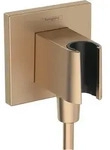 hansgrohe FixFit E Wandanschluss, mit Brausehalter, 26889140, Farbe: Brushed Bronze