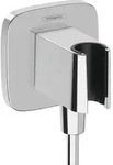 hansgrohe FixFit Q Wandanschluss, mit Brausehalter, 26887000, Farbe: Chrom