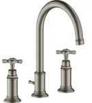 hansgrohe AXOR Montreux 3-Loch Waschtischarmatur 180, Zugstangen-Ablaufgarnitur,