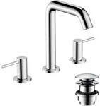 hansgrohe Tecturis S 3-Loch Waschtischarmatur 150, Ausladung 139mm, 73330000, Farbe: