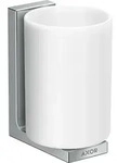 hansgrohe AXOR UNIVERSAL Rectangular Zahnputzbecher, Metall, Glas wei&szlig;,...