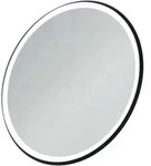 Ideal Standard Conca Wandspiegel mit Ambientelicht, rund, mit schwarzem Rahmen,