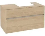 Villeroy & Boch Collaro Waschbeckenunterschrank, Waschbecken rechts, 2 Ausz&uuml;ge,