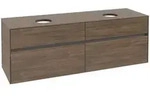 Villeroy & Boch Collaro Waschbeckenunterschrank, Wandmontage, 4 Ausz&uuml;ge, f&uuml;r 2