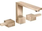 hansgrohe AXOR Edge 3-Loch Waschtischarmatur 130 mit Push-Open Ablaufgarnitur,
