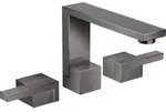 hansgrohe AXOR Edge 3-Loch Waschtischarmatur 130 mit Push-Open Ablaufgarnitur,